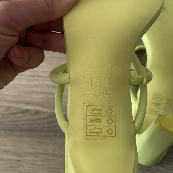 Aldo Karla neon yellow/lime heel size US  6.5 EUR 37 - Picture 6 of 7